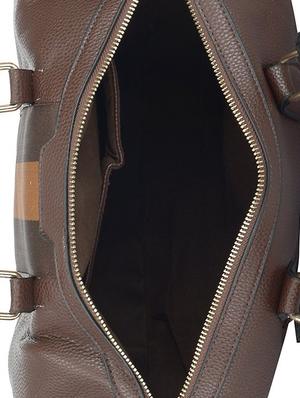 brown leatherette striped handbag - 9634085 - Standard Image - 3