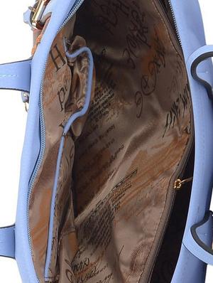 blue leatherette striped handbag - 9634094 - Standard Image - 3