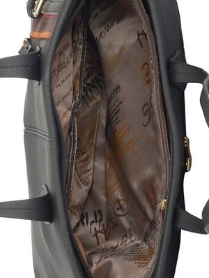 black leatherette striped handbag - 9634095 - Standard Image - 3
