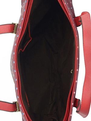 red leatherette polka dotted handbag - 9634152 - Standard Image - 3