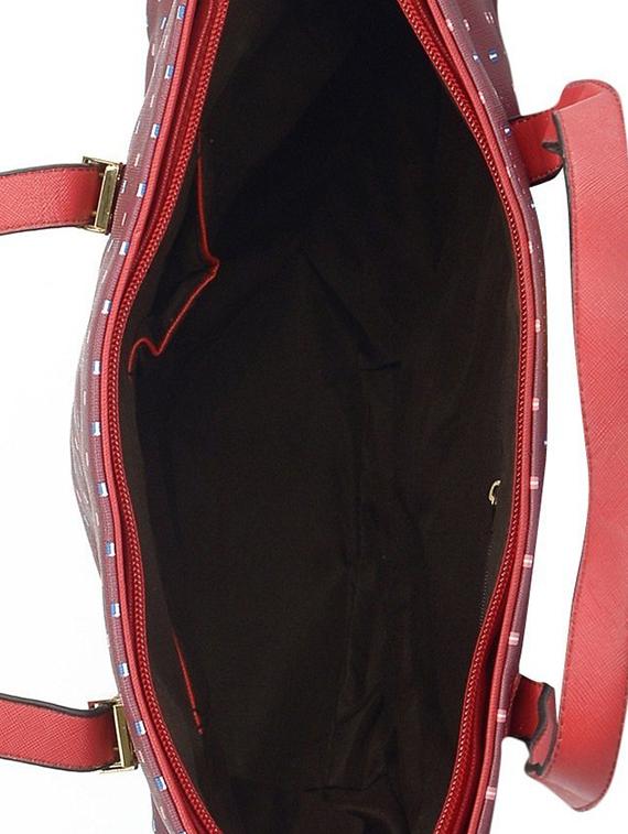 red leatherette polka dotted handbag - 9634152 - Zoom Image - 3
