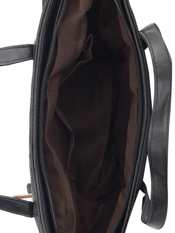 black leatherette embellished shoulder handbag - 9634155 - Zoom Image - 3
