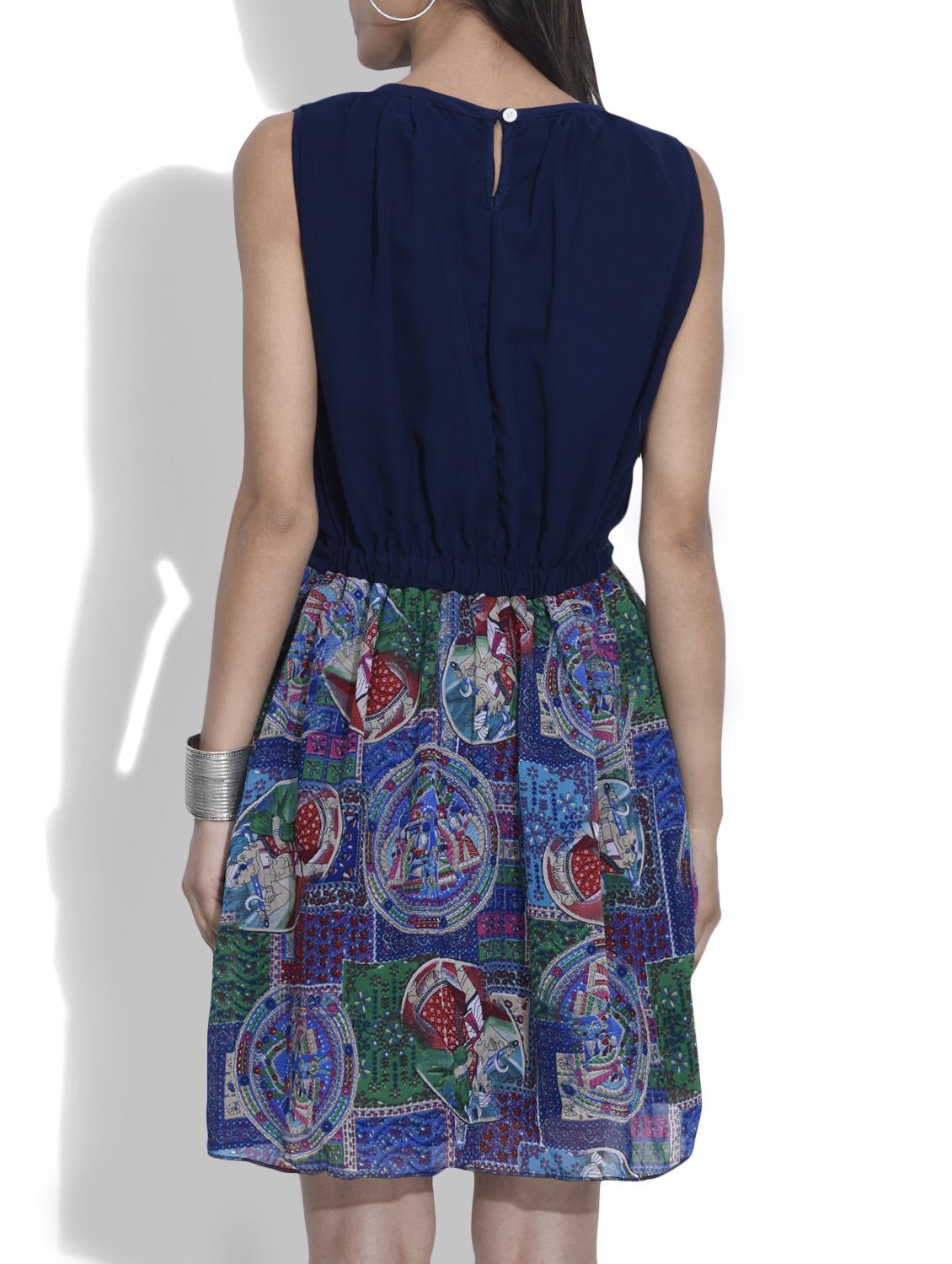 georgette printed blouson dress - 9635155 - Zoom Image - 3