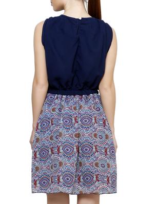 multicoloured georgette printed blouson dress - 9635165 - Standard Image - 3