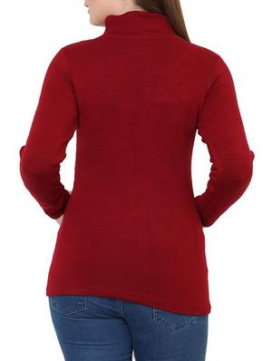 maroon acrylic pullover - 9642205 - Standard Image - 3