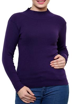 purple & pink cotton blend pullover - 9645945 - Standard Image - 3