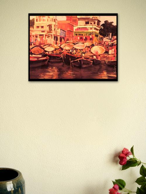 colorful banaras framed poster - 965216 - Very Small Image - 1