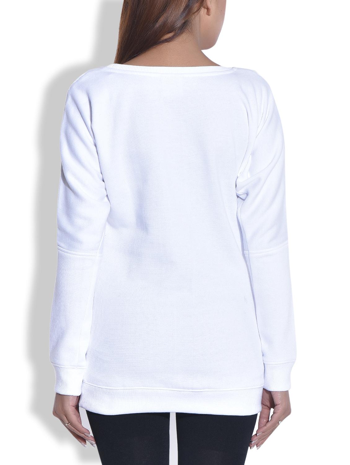White floral cotton knit sweatshirt - 9652849 - Zoom Image - 3