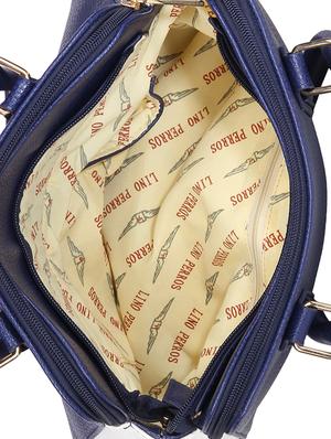blue leatherette structured handbag - 9653809 - Standard Image - 3