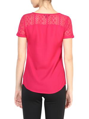 the vanca solid magenta lace detailed top - 9654076 - Standard Image - 3