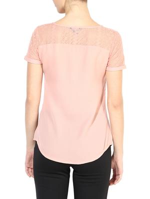 the vanca solid peach lace detailed top - 9654078 - Standard Image - 3