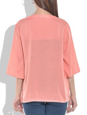 Solid peach rayon top - 9654574 - Standard Image - 3