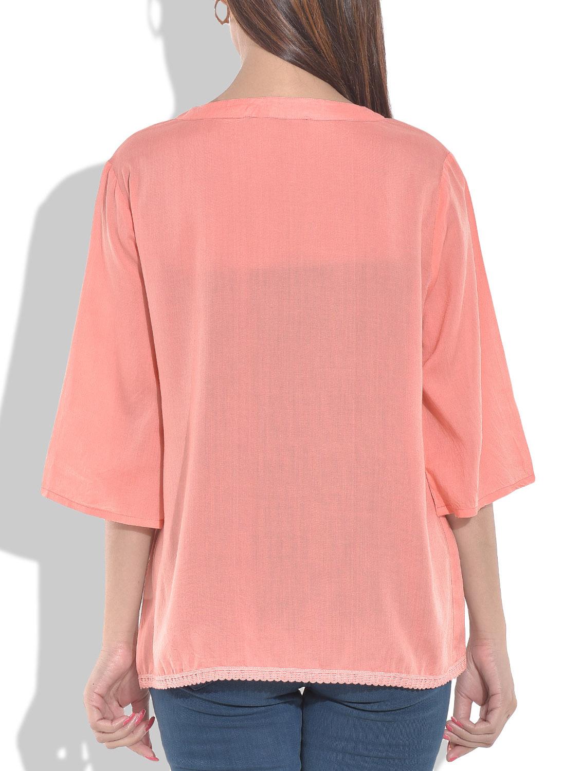 Solid peach rayon top - 9654574 - Zoom Image - 3