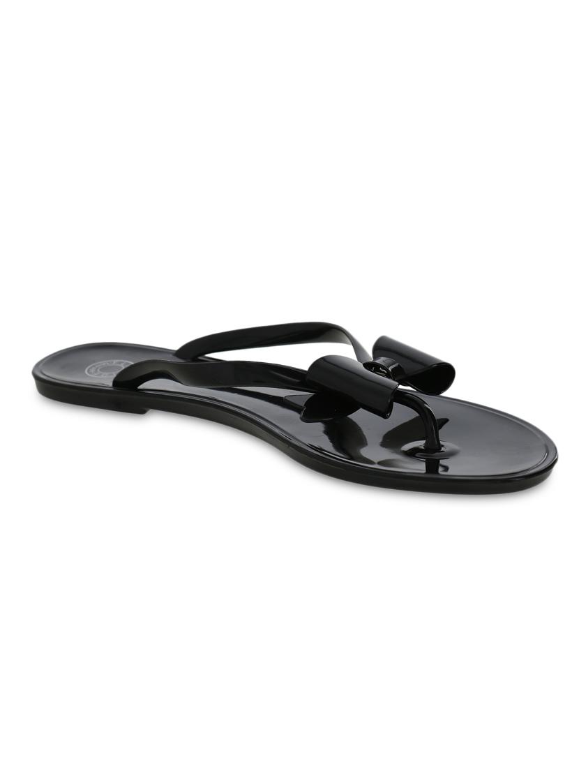 black leatherette flip Flops - 9656851 - Zoom Image - 3