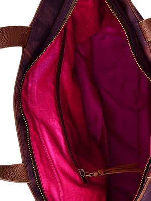 burgundy and purple abstract leatherette tote - 9659403 - Standard Image - 3