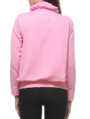 solid pink fleece jacket - 9660286 - Standard Image - 3