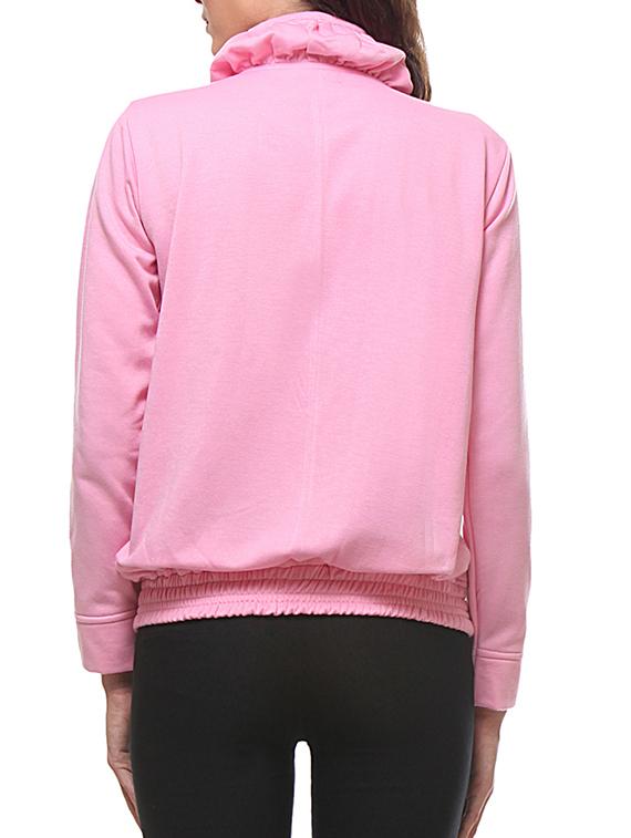 solid pink fleece jacket - 9660286 - Zoom Image - 3