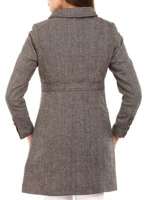 Grey Woollen Coat - 9662768 - Standard Image - 3