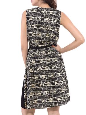 Black Printed Dress - 9668584 - Standard Image - 3