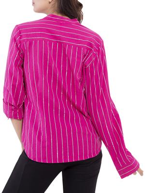 pink cotton yarn dyed shirt - 9668592 - Standard Image - 3