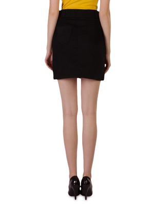 solid black cotton lycra skirt - 9683479 - Standard Image - 3