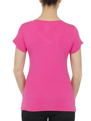 pink V-neck embroidered top - 9685564 - Standard Image - 3