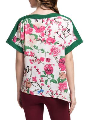 white floral printed straight cut boxy top - 9692520 - Standard Image - 3