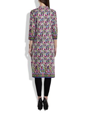 multicolored cotton printed kurta - 9696506 - Standard Image - 3