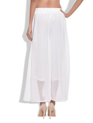 white polyester sheer palazzo - 9703599 - Standard Image - 3
