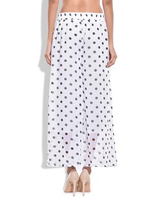 White polyester polka dots printed palazzo - 9703608 - Standard Image - 3