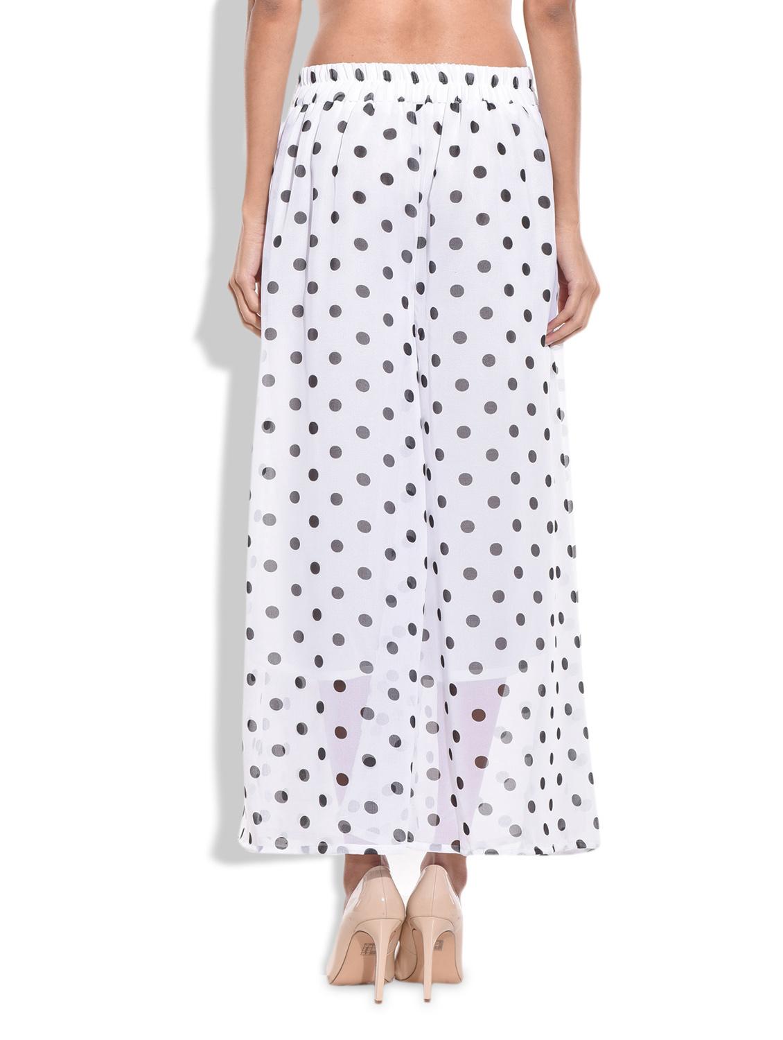 White polyester polka dots printed palazzo - 9703608 - Zoom Image - 3