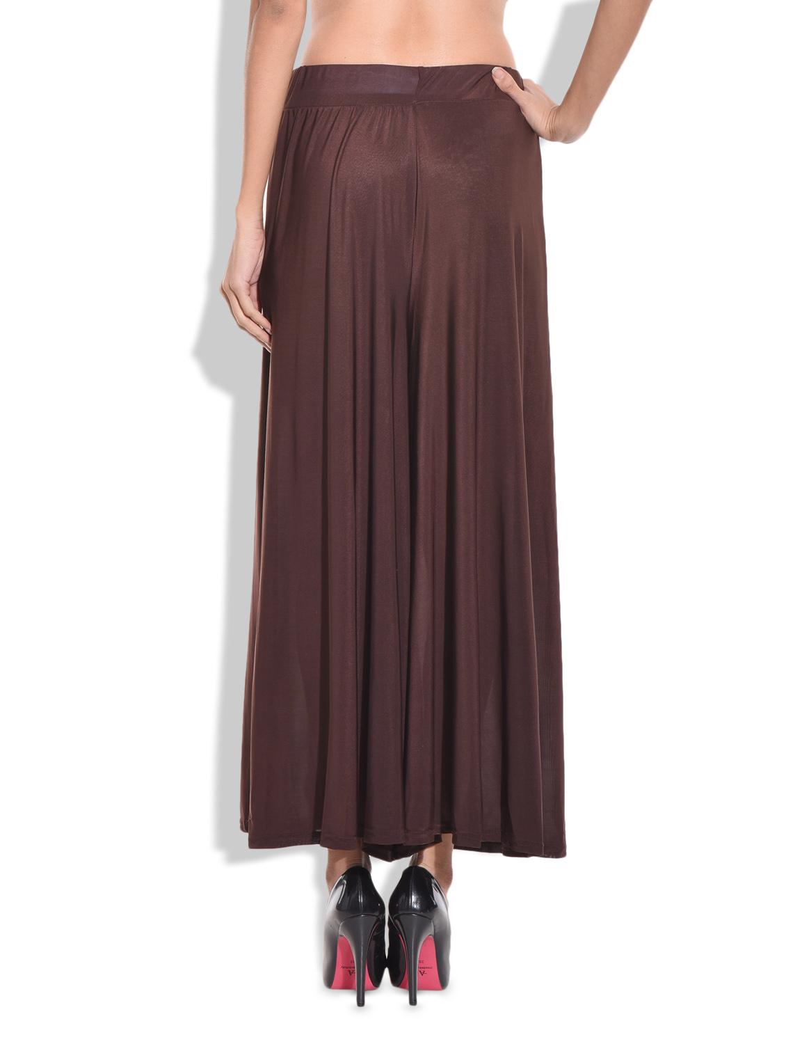 brown viscose plain palazzo - 9703620 - Zoom Image - 3