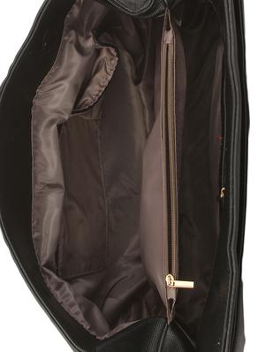black textured faux leather handbag - 9704380 - Standard Image - 3
