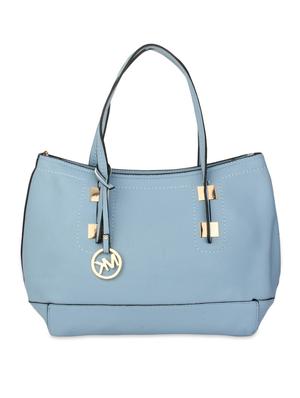 blue faux leather handbag with pouch - 9704392 - Standard Image - 6