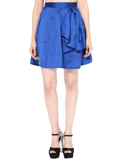 solid blue mini skirt - 9704445 - Very Small Image - 1