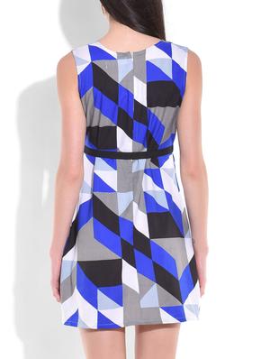 multicolored geometrical sleeveless dress - 9711150 - Standard Image - 3