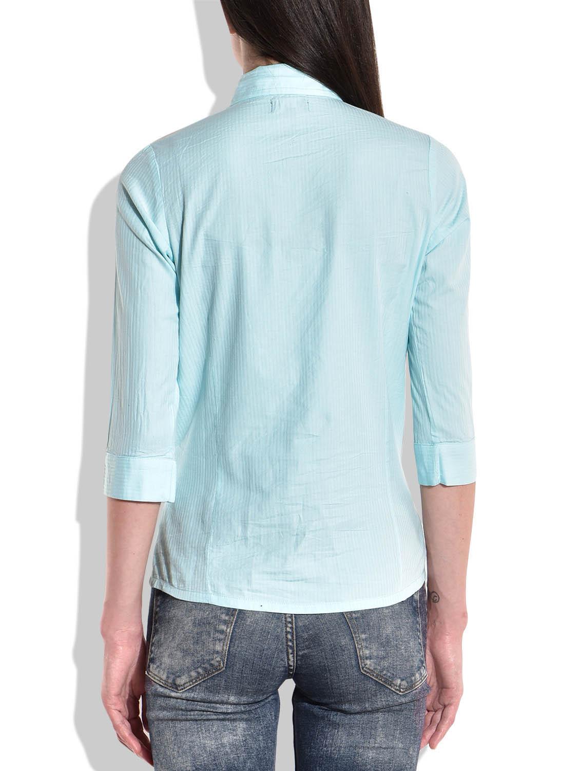 solid light blue cotton shirt - 9718026 - Zoom Image - 3