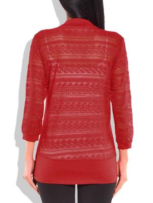 solid red net shrug - 9718041 - Standard Image - 3