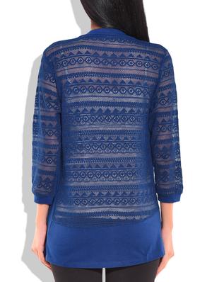 solid royal blue net shrug - 9718042 - Standard Image - 3