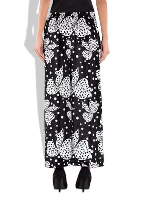 white and black velvet printed palazzo - 9722565 - Standard Image - 3