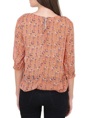 orange printed georgette top - 9737404 - Standard Image - 3