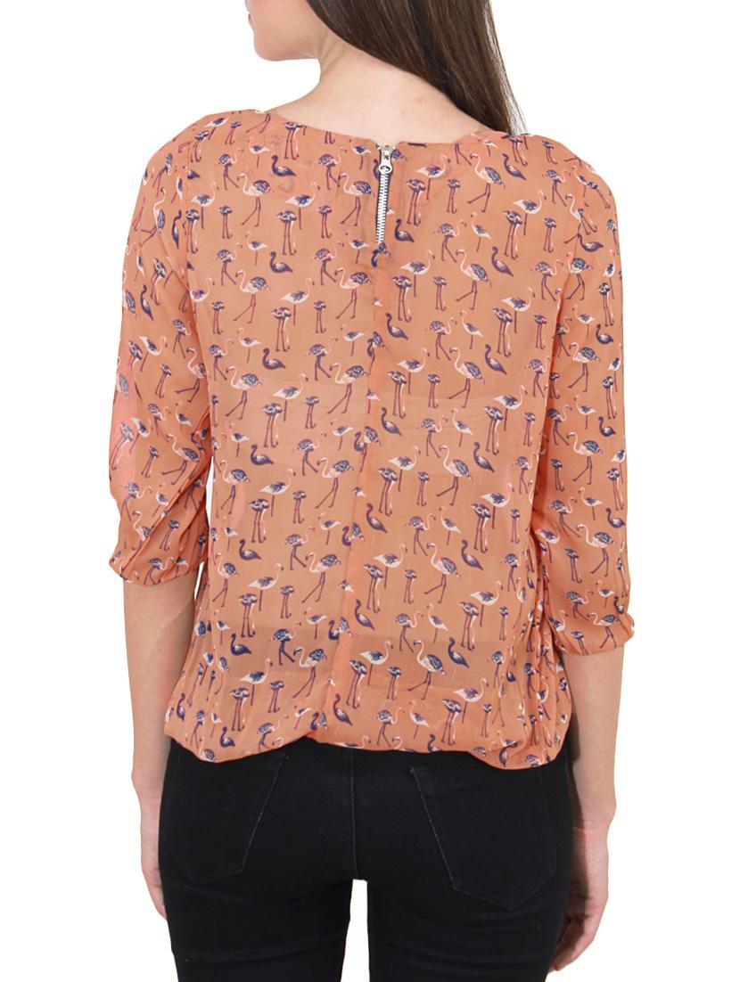 orange printed georgette top - 9737404 - Zoom Image - 3
