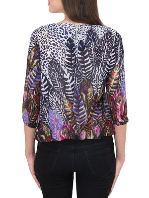 grey printed top - 9737405 - Standard Image - 3