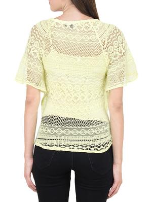 yellow net laced top - 9737464 - Standard Image - 3