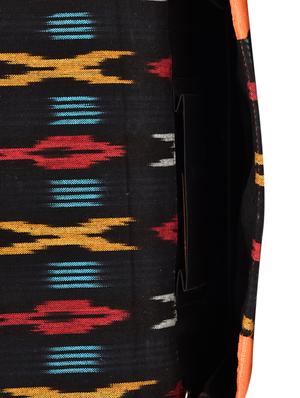 orange and black ikkat silk and cotton clutch - 9742793 - Standard Image - 3