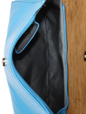 blue leatherette satchel bag - 9753548 - Standard Image - 3