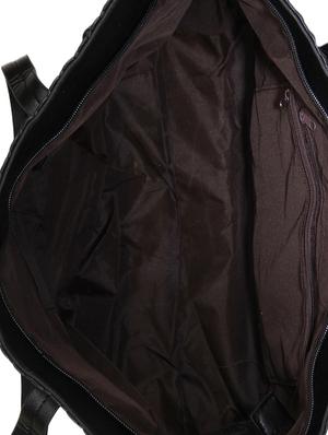 black leatherette tote bag - 9753555 - Standard Image - 3