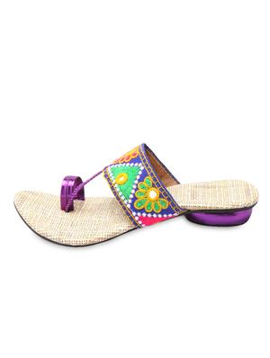 multi colour Fabric kolhapuris - 9764233 - Standard Image - 3