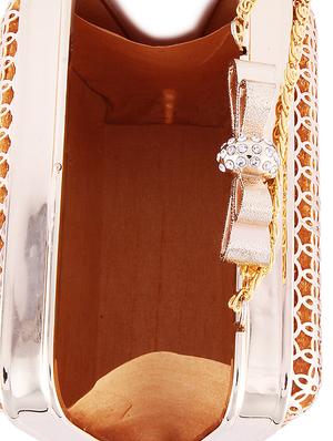 gold metal & velvet cluch - 9768594 - Standard Image - 3