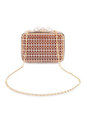 gold metal & velvet cluch - 9768594 - Standard Image - 6